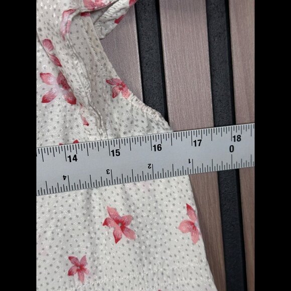 Rebecca Taylor Dress Medium V Neck Floral Pocket Metallic Polka Dot Ruffled Silk - Picture 3 of 10